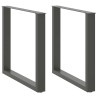 Pieds de table à manger en U 2 pièces Anthracite 80 x (72-73) cm Acier 535136535136