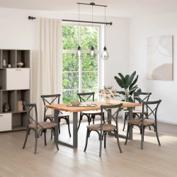 Pieds de table à manger en U 2 pièces Anthracite 80 x (72-73) cm Acier 535136535136