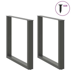 Pieds de table à manger en U 2 pièces Anthracite 80 x (72-73) cm Acier 535136535136