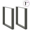 Pieds de table à manger en U 2 pièces Anthracite 80 x (72-73) cm Acier 535136535136