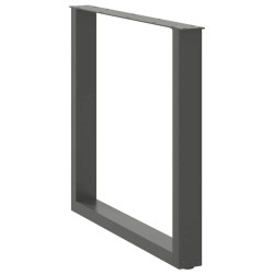 Pieds de table à manger en U 2 pièces Anthracite 80 x (72-73) cm Acier 535136535136