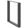 Pieds de table à manger en U 2 pièces Anthracite 80 x (72-73) cm Acier 535136535136