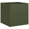 Jardinière vert olive 40x40x40 cm acier laminé à froid 535142535142
