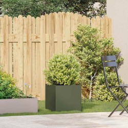 Jardinière vert olive 40x40x40 cm acier laminé à froid 535142535142