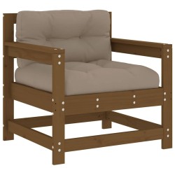 Chaises de jardin avec coussins lot de 2 marron miel 535144535144