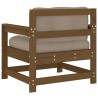 Chaises de jardin avec coussins lot de 2 marron miel 535144535144