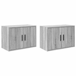 Armoires murales de garage 2 pcs sonoma gris bois d'ingénierie 535146535146