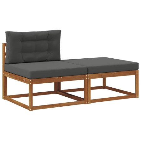 Unité de canapé sectionnel 2 Pièce Naturel Bois d'Acacia Massif 535147535147
