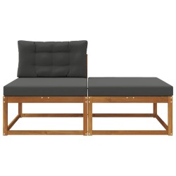 Unité de canapé sectionnel 2 Pièce Naturel Bois d'Acacia Massif 535147535147