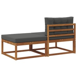 Unité de canapé sectionnel 2 Pièce Naturel Bois d'Acacia Massif 535147535147