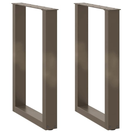 Pieds de table à manger en U 2 pièces Acier naturel 50 x (72-73) cm Acier 535150535150