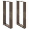 Pieds de table à manger en U 2 pièces Acier naturel 50 x (72-73) cm Acier 535150535150