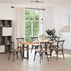Pieds de table à manger en U 2 pièces Acier naturel 50 x (72-73) cm Acier 535150535150