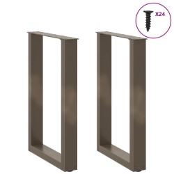 Pieds de table à manger en U 2 pièces Acier naturel 50 x (72-73) cm Acier 535150535150