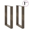 Pieds de table à manger en U 2 pièces Acier naturel 50 x (72-73) cm Acier 535150535150