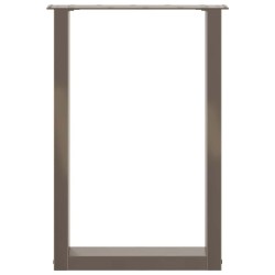 Pieds de table à manger en U 2 pièces Acier naturel 50 x (72-73) cm Acier 535150535150