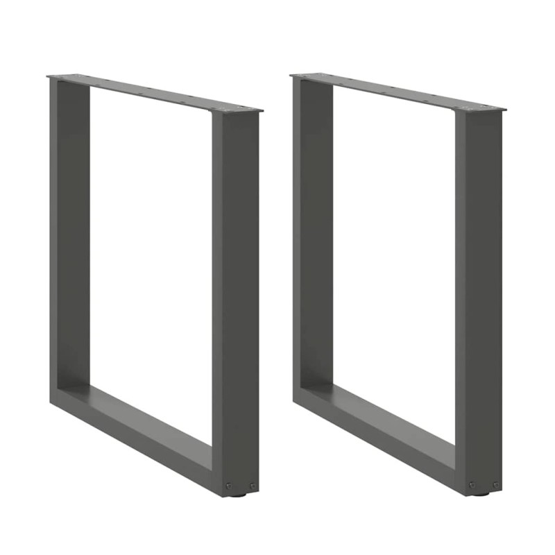 Pieds de table à manger en U 2 pièces Anthracite 90 x (72-73) cm Acier 535151535151