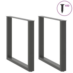 Pieds de table à manger en U 2 pièces Anthracite 90 x (72-73) cm Acier 535151535151