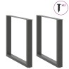 Pieds de table à manger en U 2 pièces Anthracite 90 x (72-73) cm Acier 535151535151