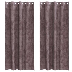 Rideaux en velours 2 pcs Marron 225 x 140 cm Velours 535156535156