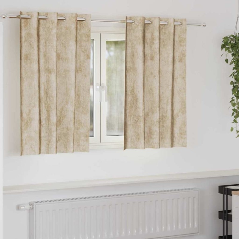 Rideaux en velours 2 pcs Crème 140 x 140 cm Velours 535160535160