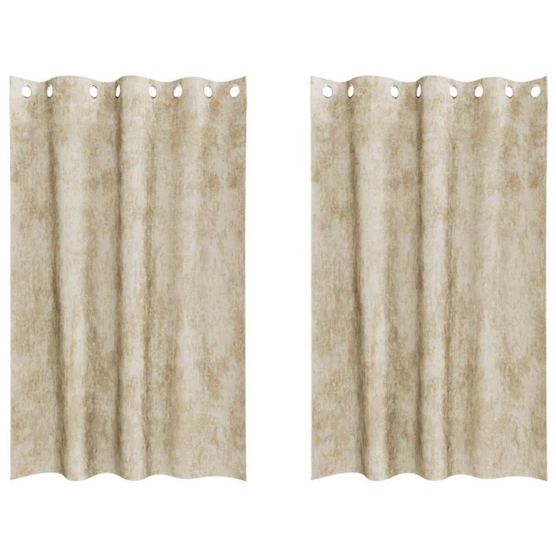 Rideaux en velours 2 pcs Crème 175 x 140 cm Velours 535162535162