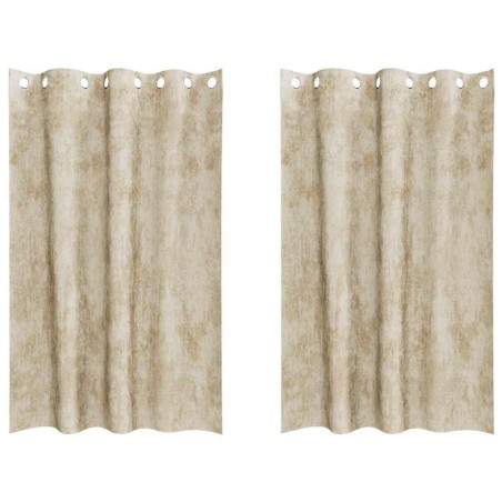Rideaux en velours 2 pcs Crème 175 x 140 cm Velours 535162535162
