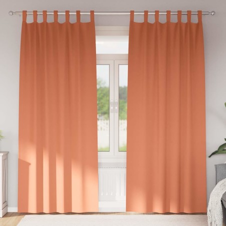 Rideaux occultants avec anneaux 2 pcs Couleur terre cuite 535164535164