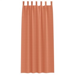 Rideaux occultants avec anneaux 2 pcs Couleur terre cuite 535164535164