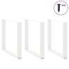 Pieds de table à manger en U 3 pièces Blanc 90 x (72-73) cm Acier 535165535165