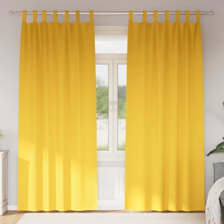Rideaux occultants avec anneaux 2 pcs Jaune moutarde 535166535166