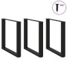 Pieds de table à manger en U 3 pièces Noir 90 x (72-73) cm Acier 535167535167