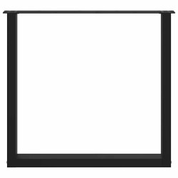 Pieds de table à manger en U 3 pièces Noir 90 x (72-73) cm Acier 535167535167