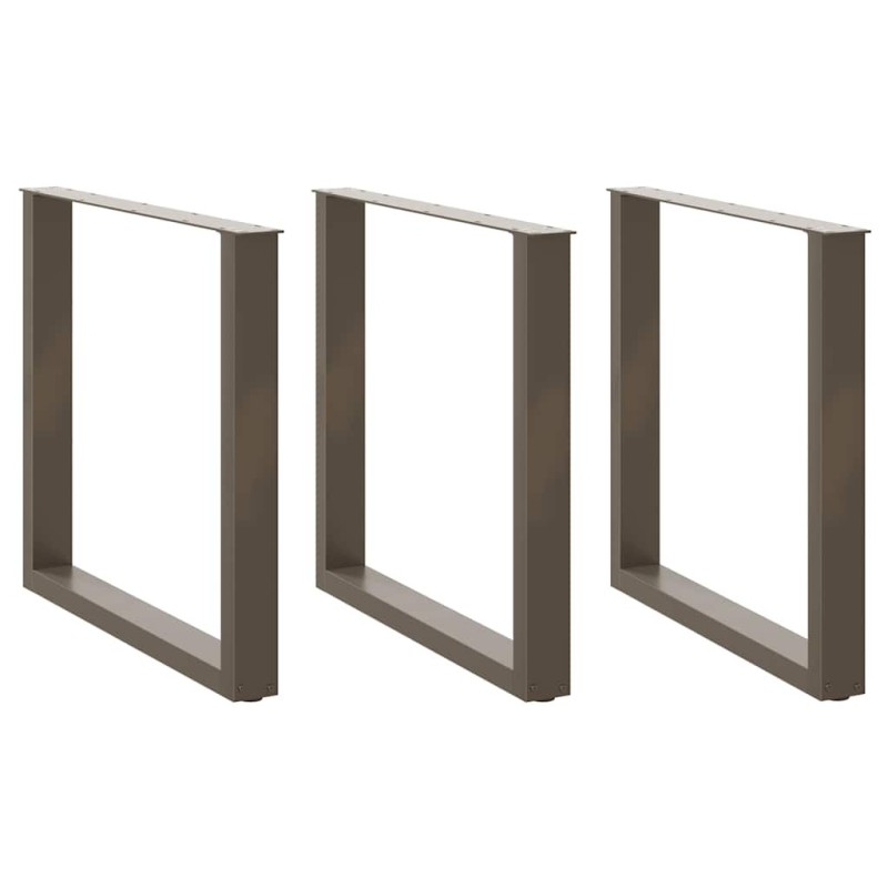 Pieds de table à manger en U 3 pièces Acier naturel 80 x (72-73) cm Acier 535168535168