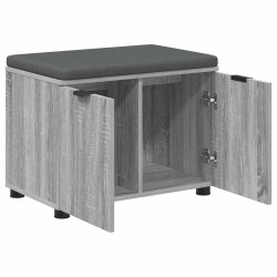 Banc d'entrée avec coussin Gris Sonoma 60 x 38 x 46 cm 535169535169