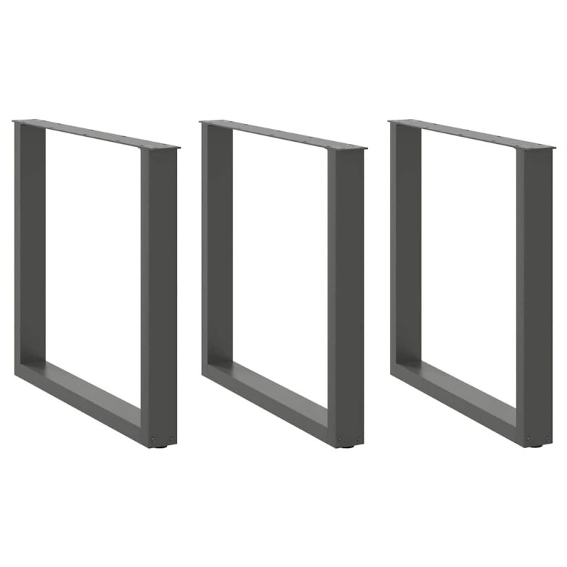 Pieds de table à manger en U 3 pièces Anthracite 80 x (72-73) cm Acier 535170535170
