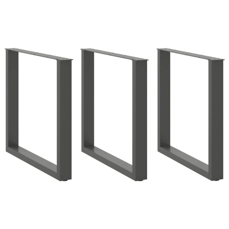 Pieds de table à manger en U 3 pièces Anthracite 80 x (72-73) cm Acier 535170535170