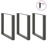 Pieds de table à manger en U 3 pièces Anthracite 80 x (72-73) cm Acier 535170535170