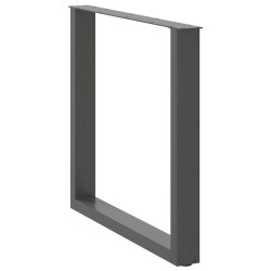Pieds de table à manger en U 3 pièces Anthracite 80 x (72-73) cm Acier 535170535170