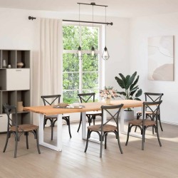 Pieds de table à manger en U 3 pièces Blanc 80 x (72-73) cm Acier 535171535171