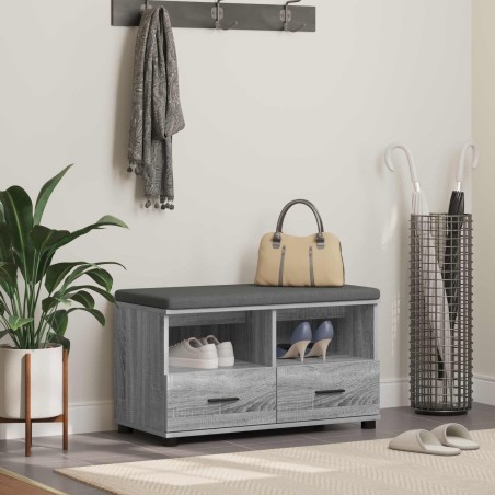 Banc d'entrée avec coussin Gris Sonoma 80 x 38 x 46 cm 535172535172