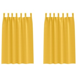 Rideaux occultants avec anneaux 2 pcs Jaune moutarde 535175535175