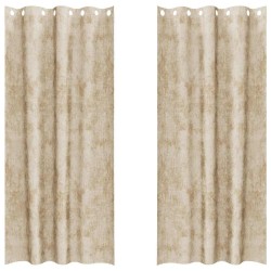Rideaux en velours 2 pcs Crème 225 x 140 cm Velours 535177535177