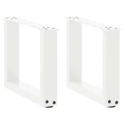 Pieds de table basse en U 2 pièces Blanc 40 x (30-31) cm Acier 535178535178