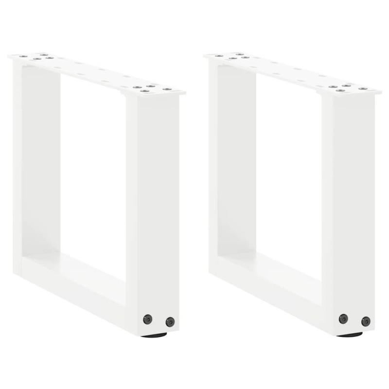 Pieds de table basse en U 2 pièces Blanc 40 x (30-31) cm Acier 535178535178