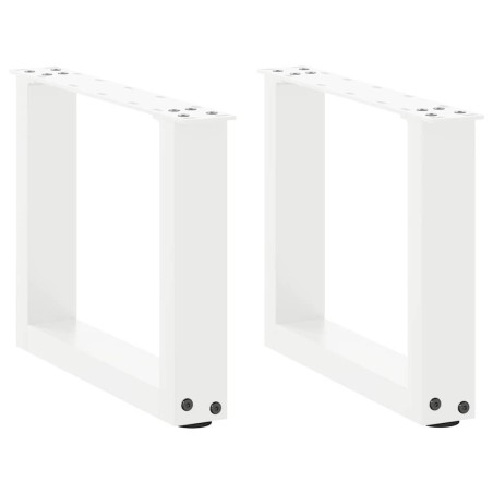 Pieds de table basse en U 2 pièces Blanc 40 x (30-31) cm Acier 535178535178