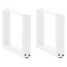 Pieds de table basse en U 2 pièces Blanc 40 x (30-31) cm Acier 535178535178