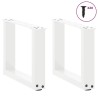 Pieds de table basse en U 2 pièces Blanc 40 x (30-31) cm Acier 535178535178