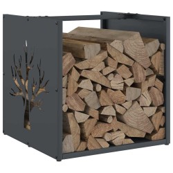 Portant de bois chauffage anthracite 40x40x40 cm 535185535185