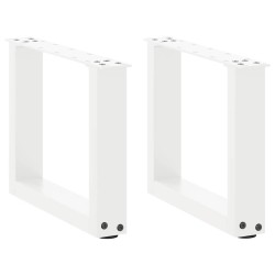 Pieds de table basse en U 2 pièces Blanc 30 x (30-31) cm Acier 535187535187